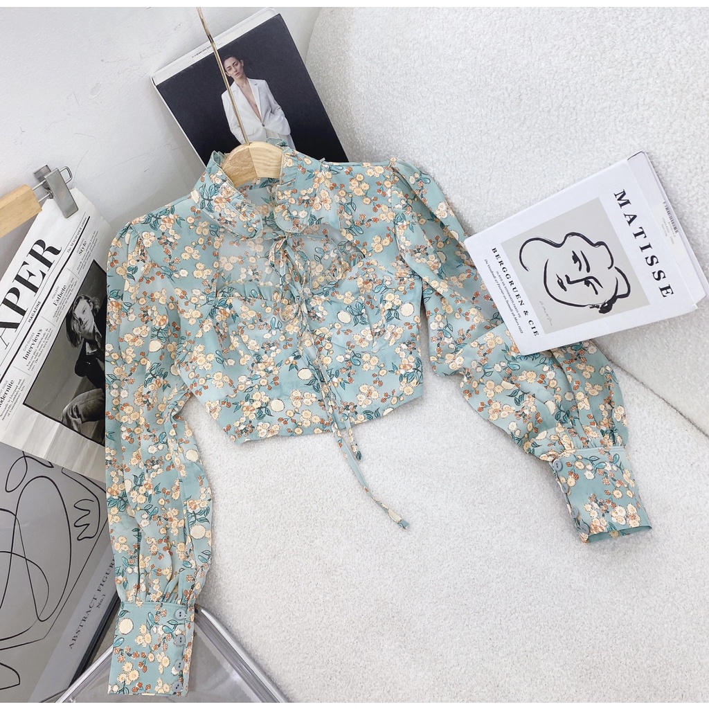 Áo croptop hoa cutout ngực  KÈM ẢNH THẬT