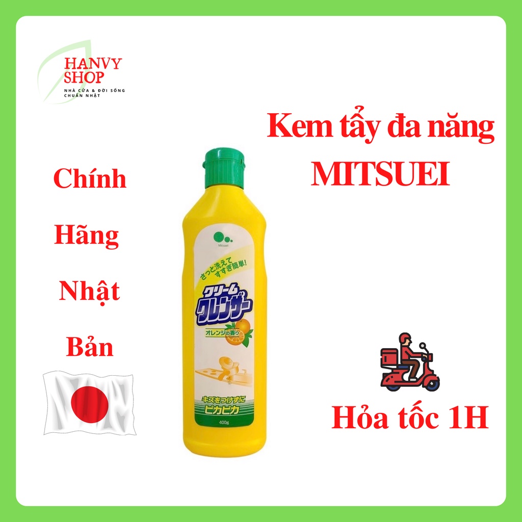 Kem Tẩy Rửa Đa Năng MITSUEI Chính Hãng Nhật Bản Không Ăn Da Tay Giúp Nồi Bóng Sáng Như Mới 400G