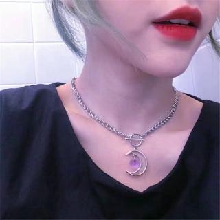 Dây chuyền mặt hình mặt trăng đính đá thời trang cho nữ