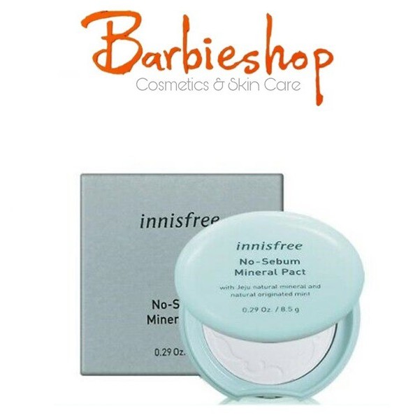 Phấn Phủ Nén Innisfree No Sebum Mineral Pact Hộp Xám- ko màu