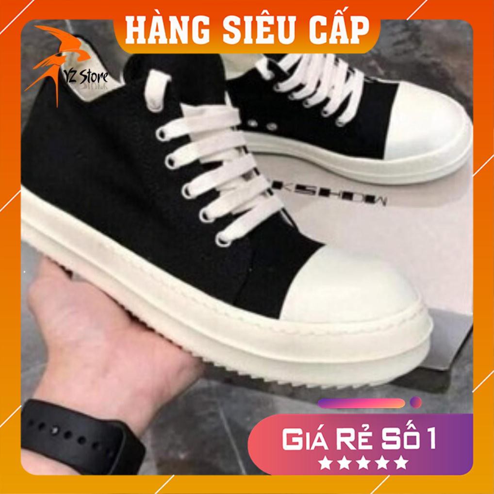 Giày Thể Thao Nữ - Giày Sneaker RickOwen Nam Nữ Buộc Dây Cổ Thấp Đế Thơm Vani