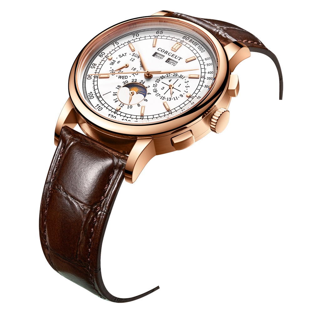 Đồng Hồ Nam CORGEUT 2057HD - Đồng Hồ Cơ Tự Động Dây Da Mặt kính Sapphire - Đồng Hồ Nam Sang Trọng