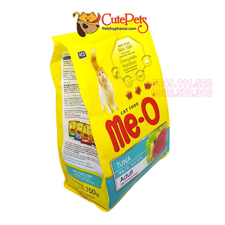 Thức Ăn cho mèo Me-O Adult 350g Vị Hải sản Cá Ngừ Cá thu Hạt cho mèo trưởng thành - Siêu thị thú cưng
