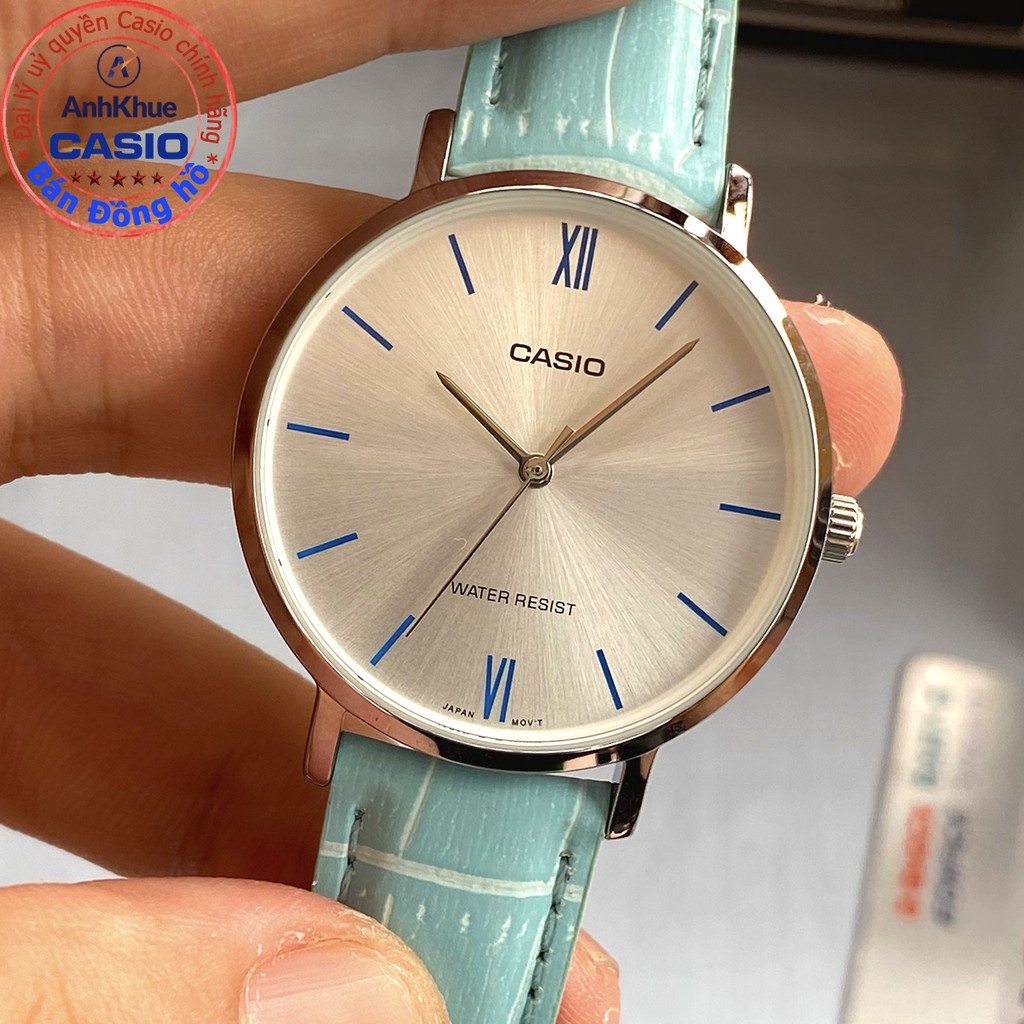Đồng hồ nữ Casio LTP-VT01 dây da mặt tròn sang trọng - chính hãng casio Anh Khuê