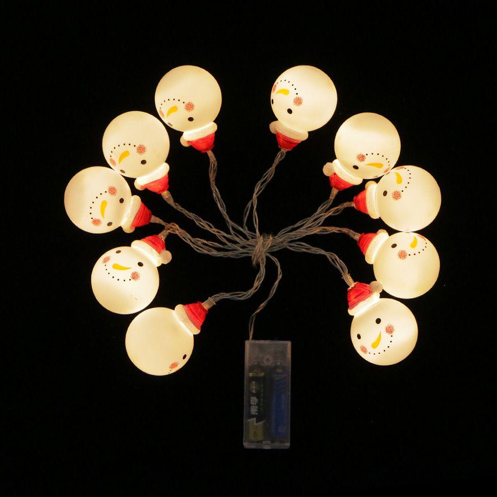 Dây Đèn LED 10 Bóng Hình Người Tuyết Trang Trí Giáng Sinh