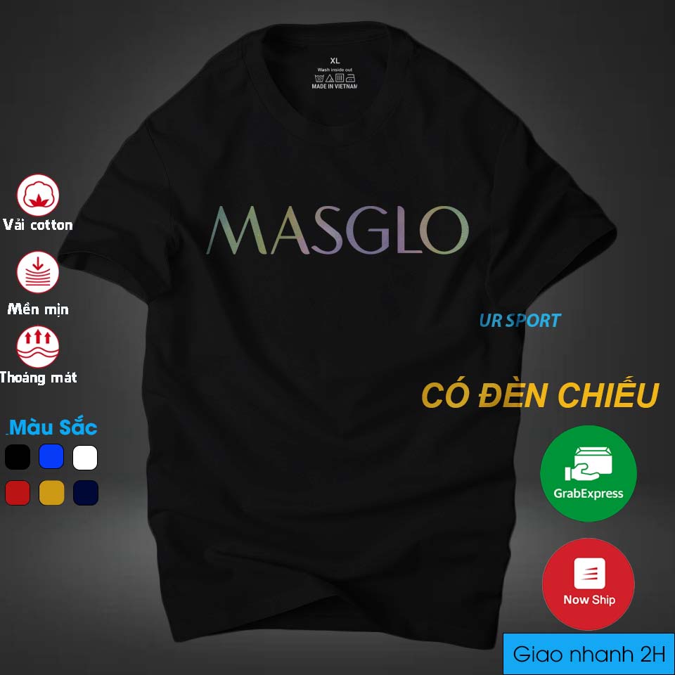 Áo thun nam cổ tròn Masglo phản quang 7 màu cá tính, chất vải cotton 4 chiều cao cấp thoáng mát