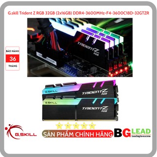 Ram G.Skill TRIDENT Z RGB - 32GB (16GBx2) DDR4 3600GHz-F4-3600C18D-32GTZR - Chính hãng, Mai Hoàng phân phối và BH thumbnail