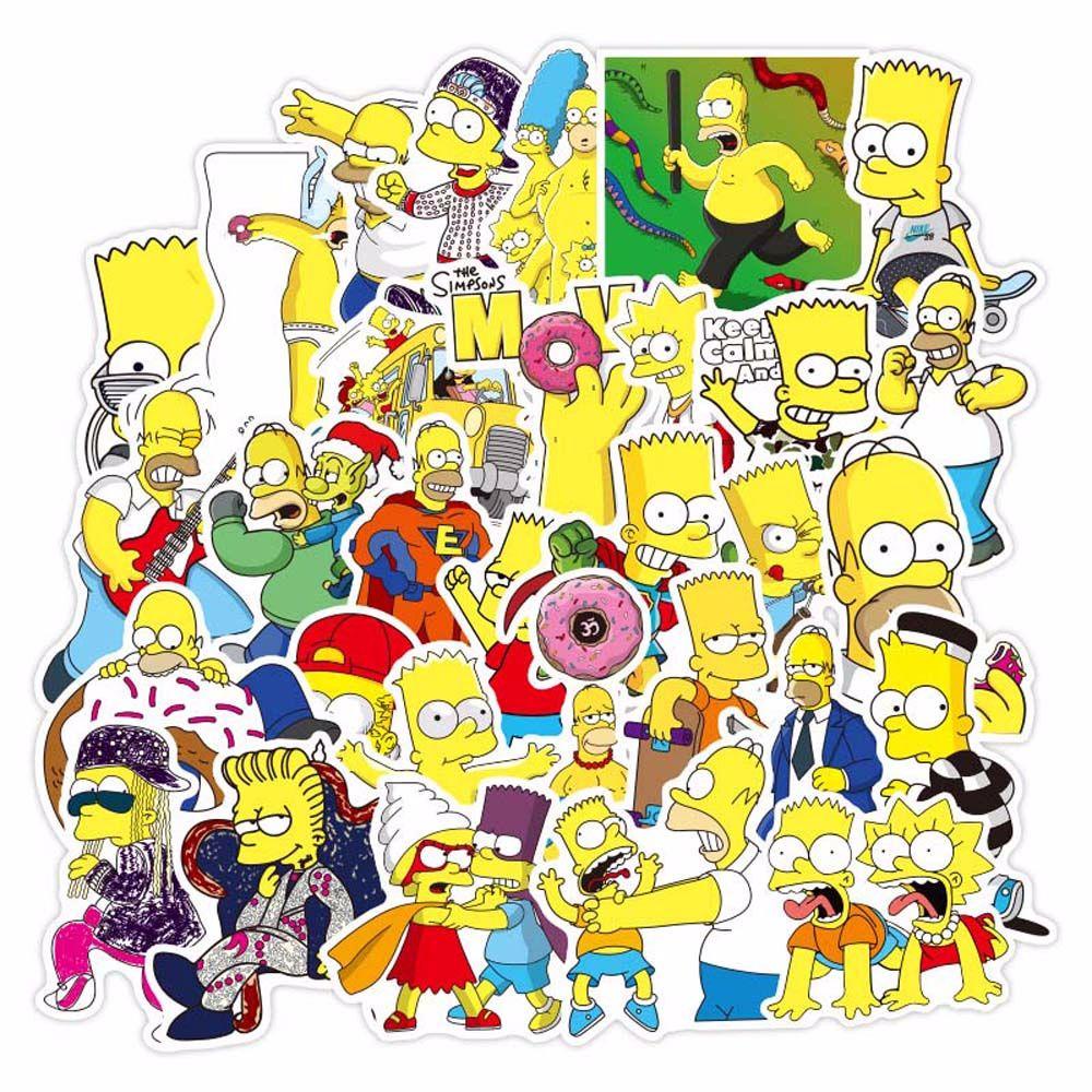 Nhãn Dán Trang Trí Hình Nhân Vật Hoạt Hình Simpson Graffiti Bằng PVC