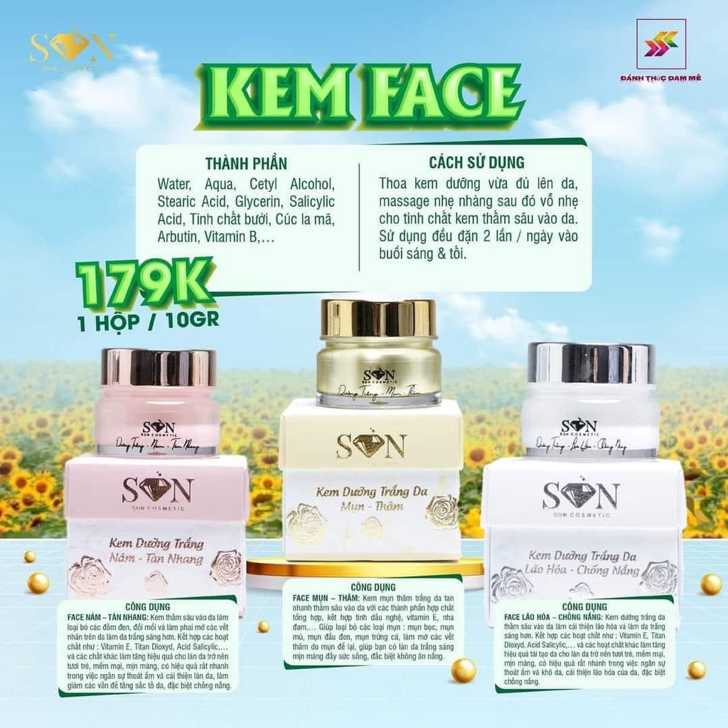 SIÊU PHẨM KEM FACE SON TÓC TIÊN- KEM FACE TRẮNG DA.MỜ THÂM MỤN,MỜ NÁM