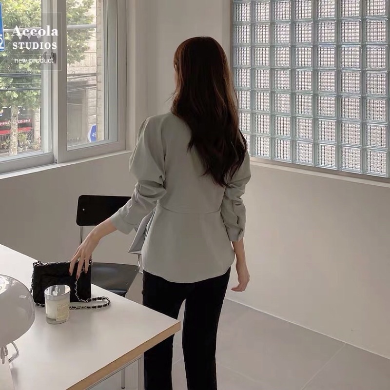 Áo sơ mi chiết eo thời trang,nhã nhặn