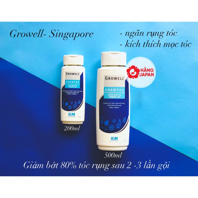Dầu gội Growell ngăn rụng tóc 200ml/500ml - Giúp tóc dày và khỏe hơn
