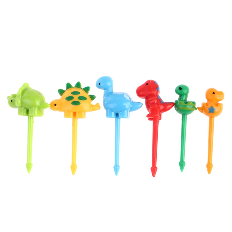 [INVN]6 pieces Baby cartoon animal lunch sign decorative fork fruit sign