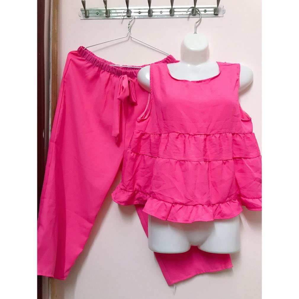 Set bộ áo babydoll kèm quần lửng ống rộng 600 😘