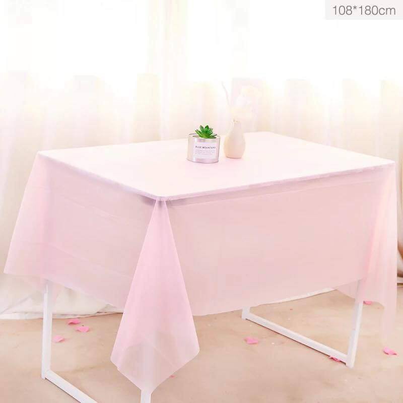 Khăn trải bàn 1m83 x 1m37 màu trơn pastel Happy Birthday - Table cover