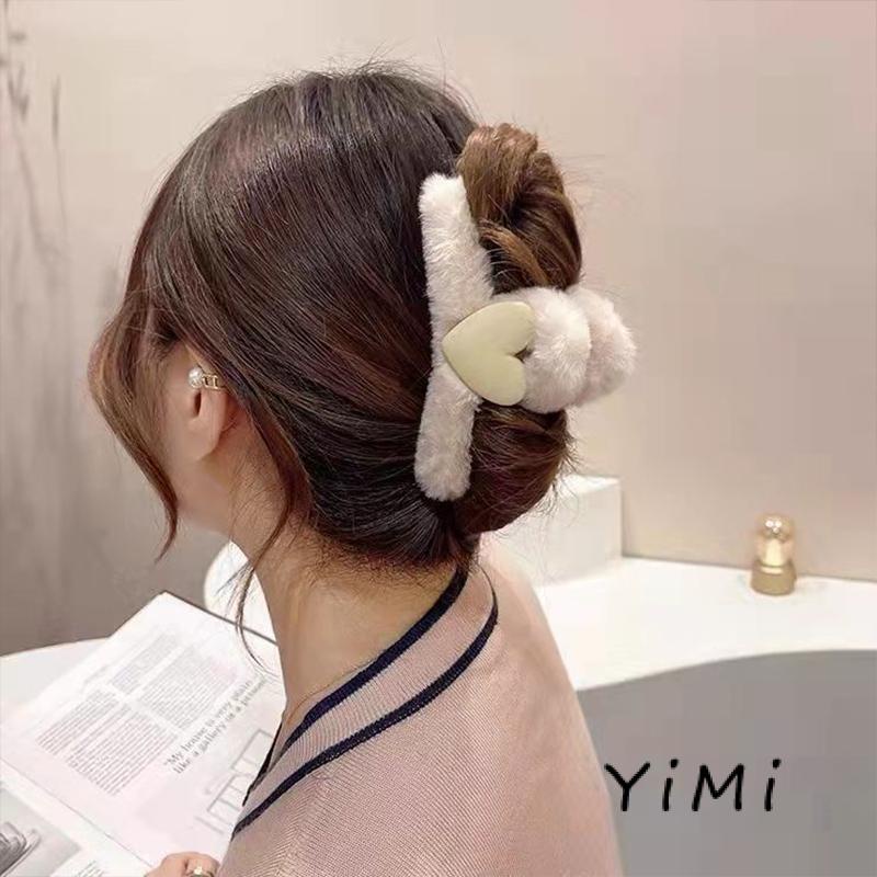 Kẹp Tóc Hình Cá Mập Hoạt Hình Bằng Vải Len Nỉ Kích Thước Lớn Thời Trang Thu Đông Cho Nữ