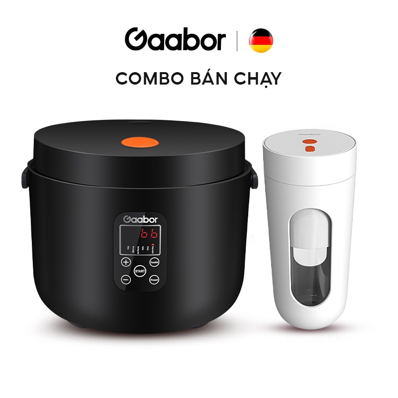 [Mã ELHADEV giảm 4% đơn 300K] Combo Nồi cơm điện 3L (lòng nồi 1.2L) - Sinh tố, ép trái cây cầm tay mini - GAABOR