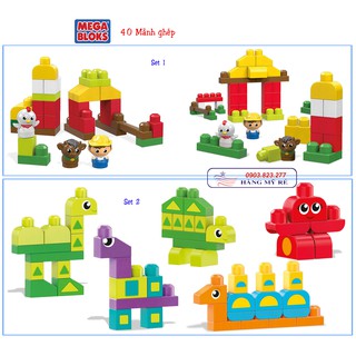 Bộ Xếp Hình Khối Mega Bloks 40 Mảnh Ghép (Hàng Mỹ xách tay)