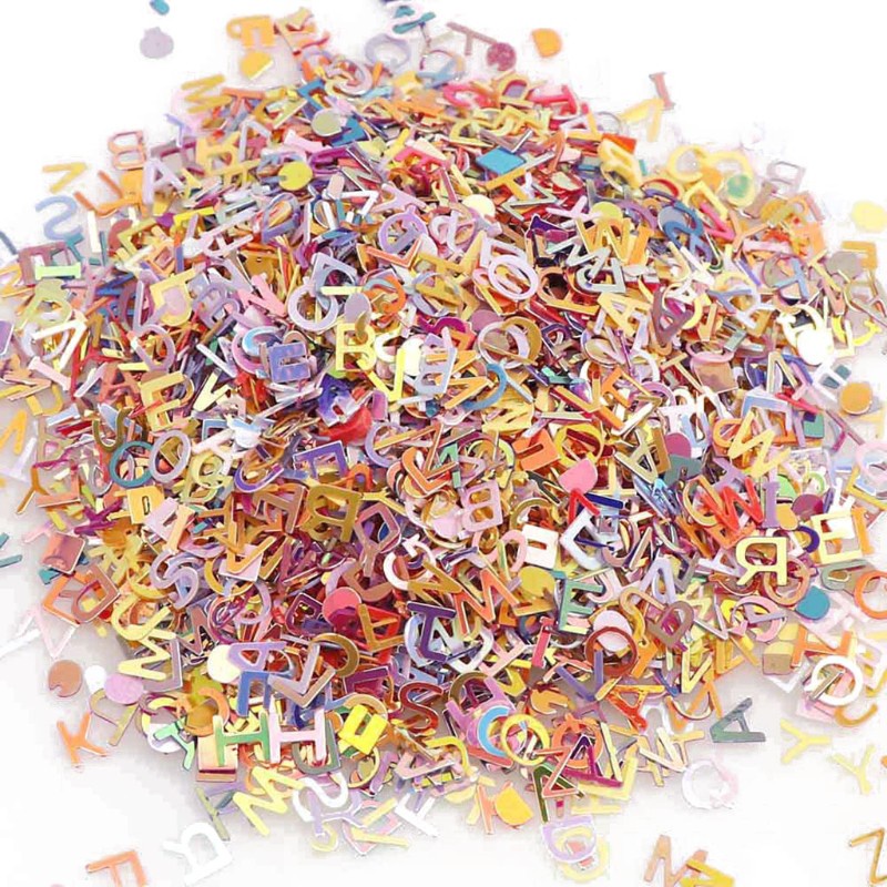 [Hàng mới về] Sequin hình chữ cái tiếng anh 3D lấp lánh dùng trang điểm mặt/trang trí móng DIY