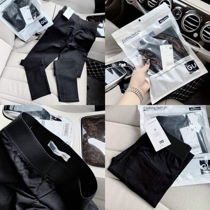 Quần legging nữ GU túi zip chất cotton co giãn | BigBuy360 - bigbuy360.vn