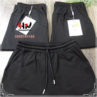 Ảnh thật] Quần joggers đen trơn cao cấp