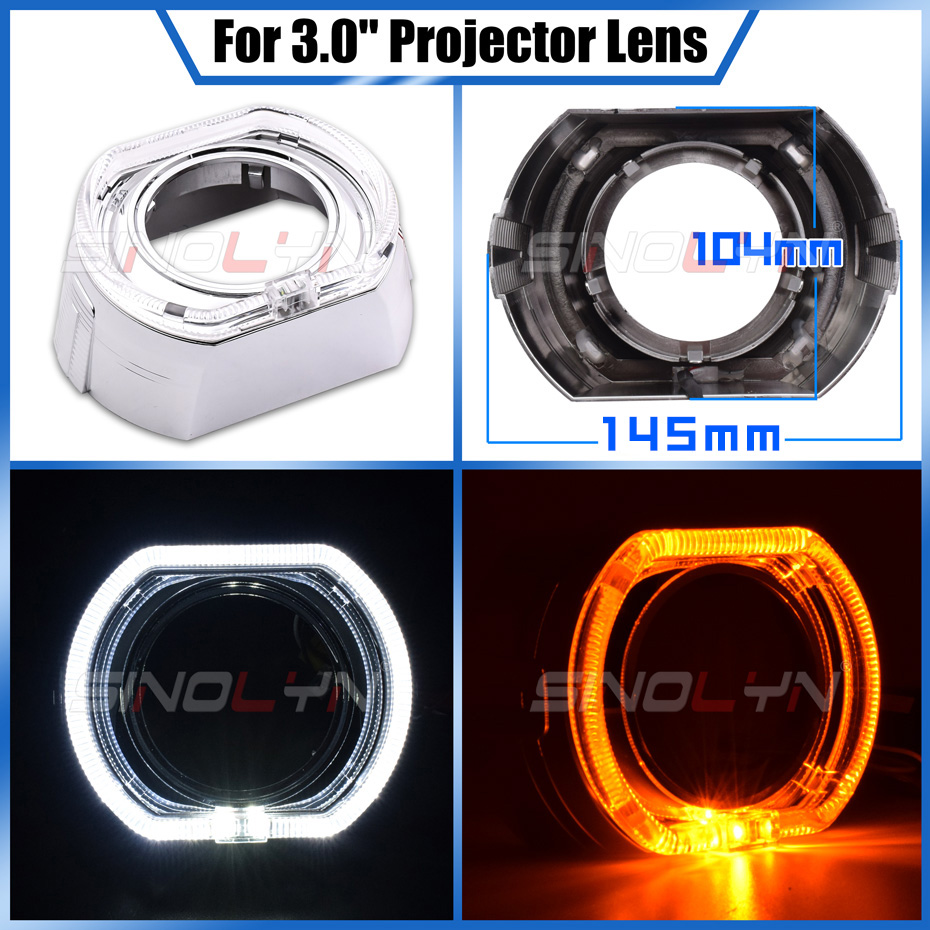 1 Cặp Đèn LED Halo Shrouds 2.5'' H1/3.0'' Hella 3R/Q5 Dành Cho Mặt Nạ