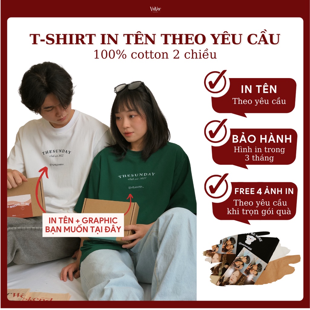Áo Unisex nam nữ - THE SUNDAY - Tặng 4 ảnh in khi chọn gói quà - VuVer