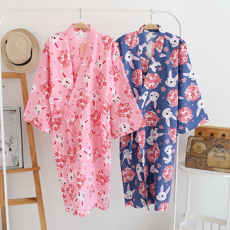 Áo Choàng Ngủ / Áo Choàng Ngủ Kimono / Áo Choàng Ngủ Cotton Mỏng Nhẹ / Áo Choàng Tắm Hơi Nước / Áo Choàng Tắm