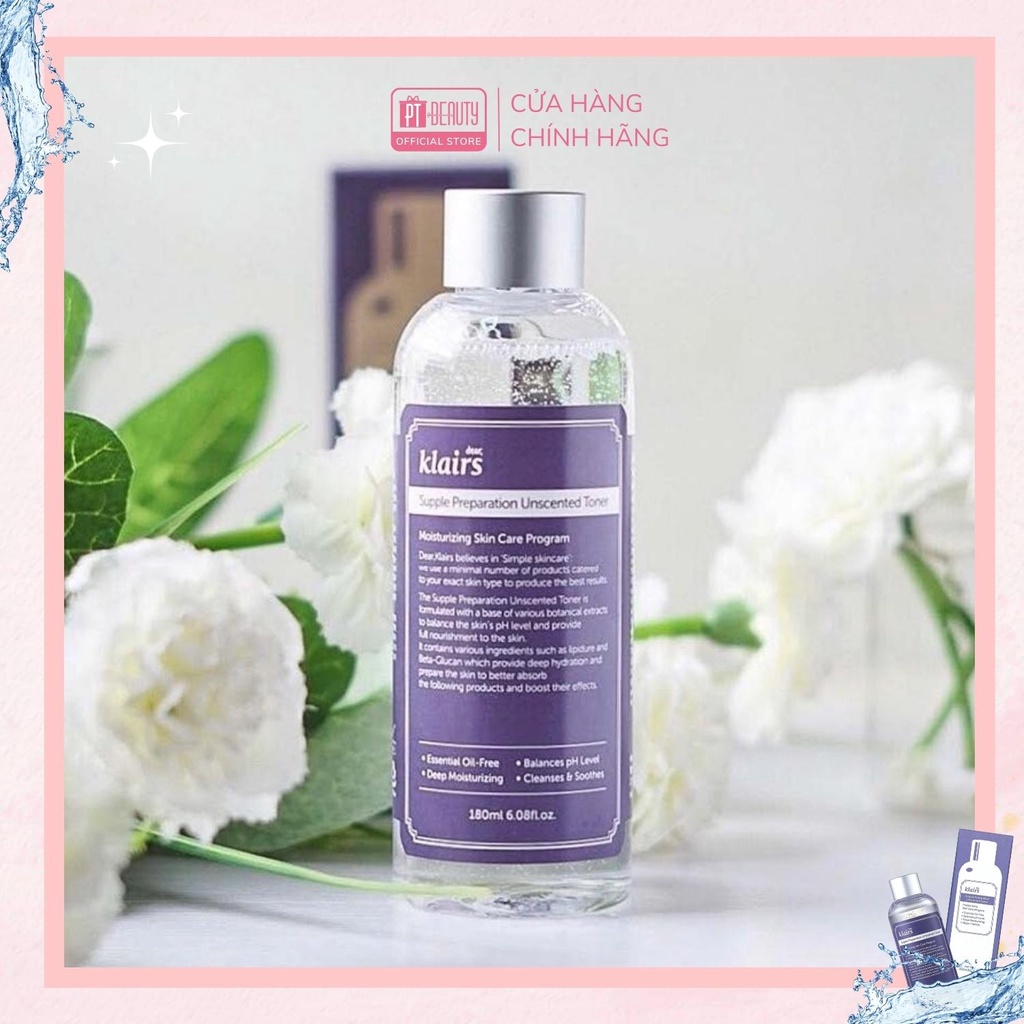 Nước Hoa Hồng Dưỡng Ẩm Dears,Klairs Supple Preparation 180ml