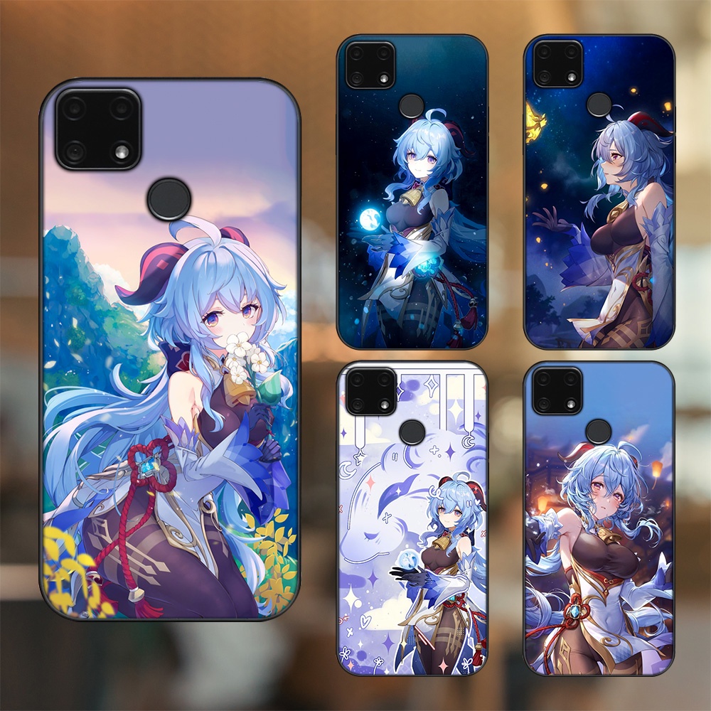 Ốp lưng Realme C25 viền đen in hình Ganyu Genshin Impact