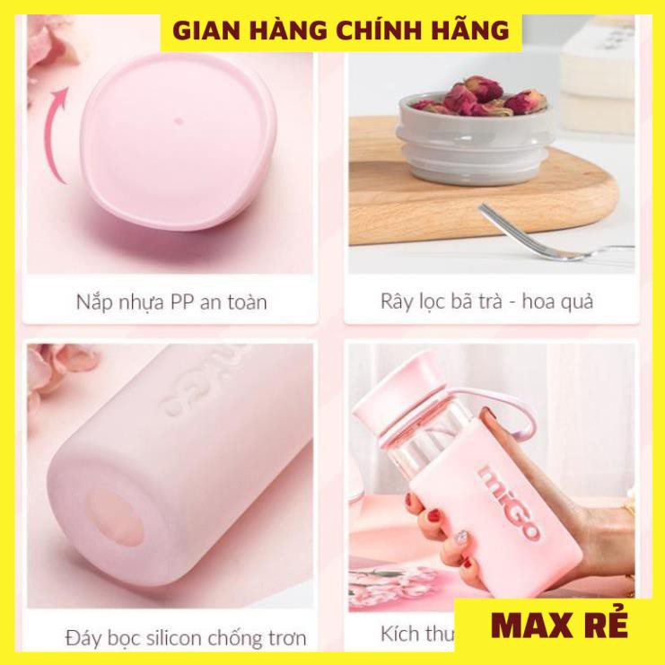 MÁY XAY SINH TỐ MINI CẦM TAY CAO CẤP MIGO - Kèm theo bình nước thủy tinh migo nhỏ gọn tiện lợi, an toàn