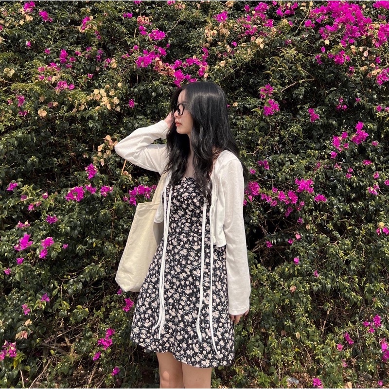 [Video] SET ĐẦM HOA FLORAL KÈM ÁO (ảnh thật)