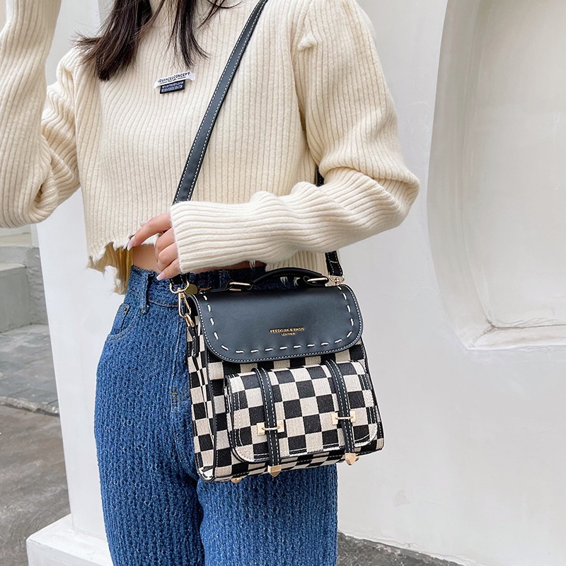 Ba Lô JASMIN NOIR Đi Học Họa Tiết Ca Rô Đơn Giản Thời Trang Dành Cho Nữ