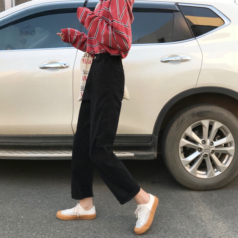 Quần ống rộng lưng thun co giãn kiểu dáng đơn giản | BigBuy360 - bigbuy360.vn