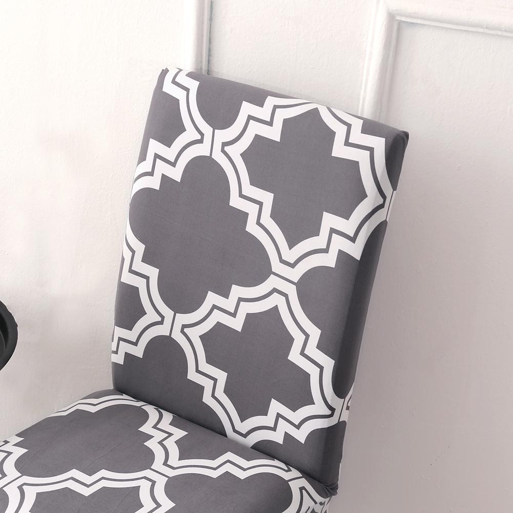 Áo phủ ghế tựa lưng chất vải co giãn họa tiết hình khối độc đáo