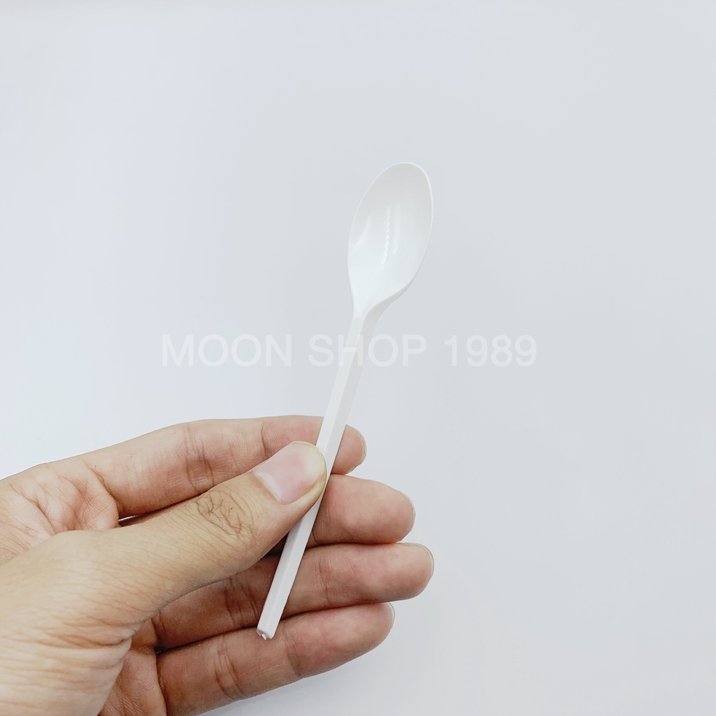 Combo 50 muỗng nhựa mini 12cm cao cấp dùng cho sữa chua - bánh kem