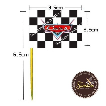 25 Lá Cờ Đua Xe Trang Trí Bánh Kem Sinh Nhật Cắm Bánh Topper Cake