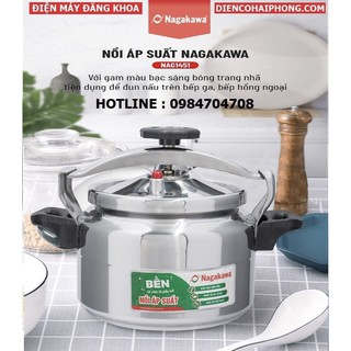 Nồi áp suất đun ga Nagakawa 5Lit