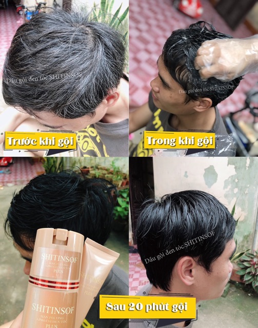 Dầu gội đen tóc Shitinsof Plus  Hán Phương Linh Chi -100% đen tự nhiên