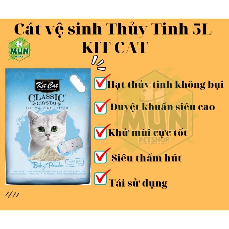 Cát Kitcat thuỷ tinh túi 5 lít