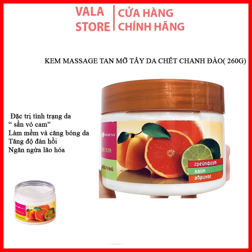 Kem massage Tan Mỡ Chanh Đào Nga Apricot 260gr,Làm mền da,căng bóng da,tăng độ đàn hồi,ngăn ngừa lão hóa