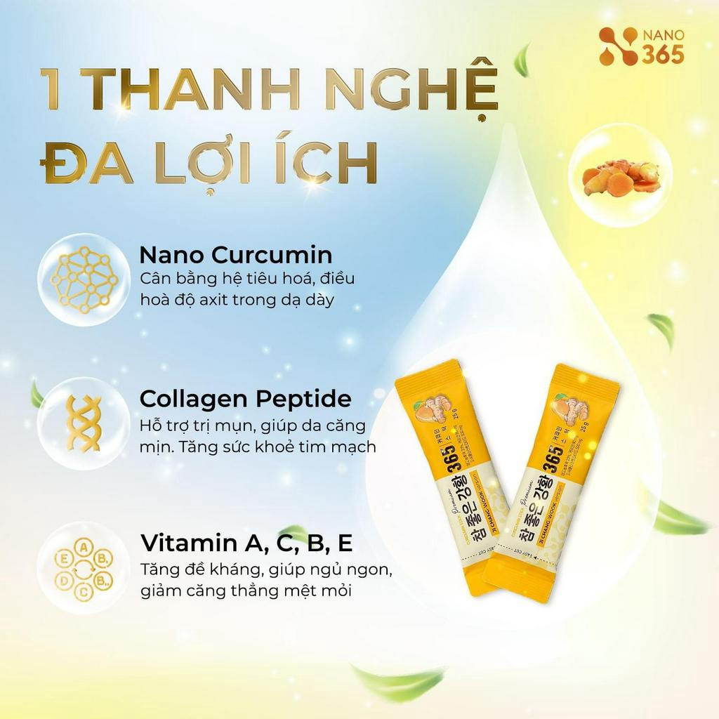 [BẢN NÂNG CẤP] Tinh Chất Nghệ Nano Curcumin 365 Premium Hàn Quốc Hộp 32 tép