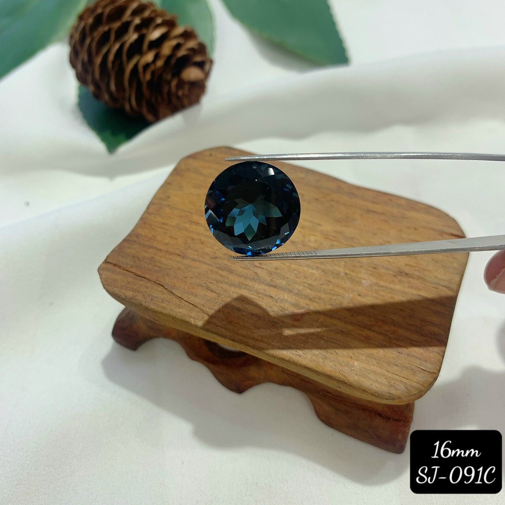 Mặt Đá Topaz London Xanh Tròn Đủ Size Nhỏ