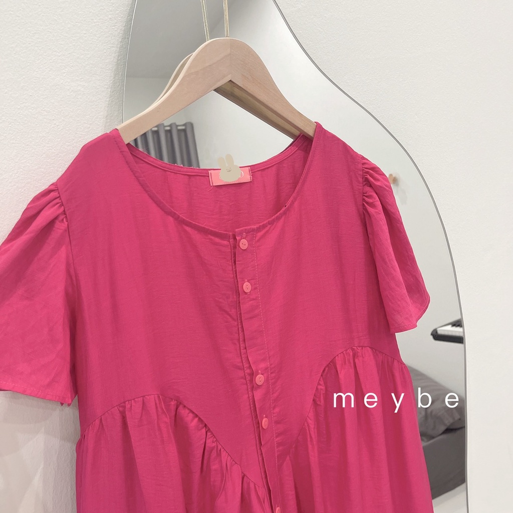 Váy bầu xinh dáng suông thiết kế vải Đũi lạnh đầm thời trang MEYBE VT-1