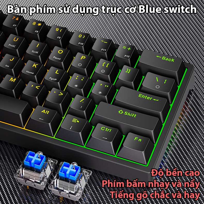 Bàn phím cơ Coputa bàn phím máy tính có dây laptop mini gaming chơi game mini Full LED K620