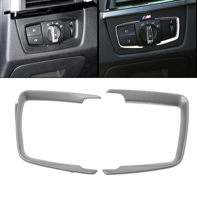 Bộ 2 Khung Dán Công Tắc Đèn Pha Bằng ABS Cho F30 F31 F32 F34 3