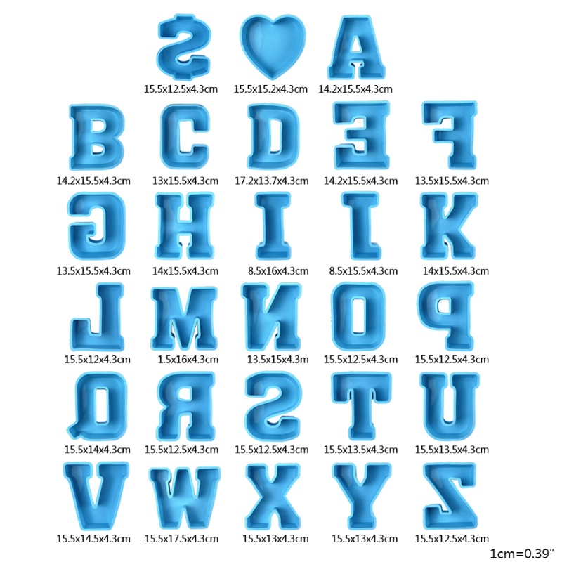 Sa Khuôn Silicone Làm Trang Sức Hình Chữ Cái Tiếng Anh Diy