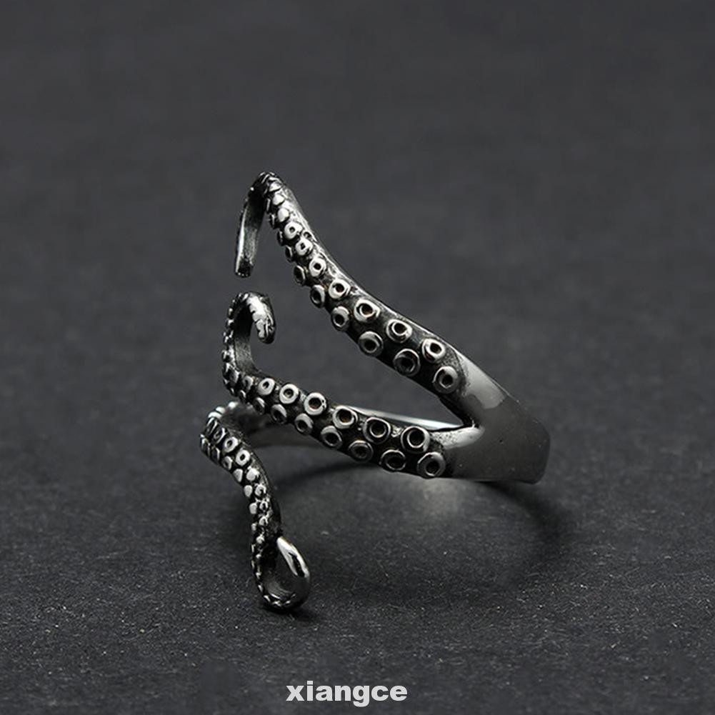 Men Women Classic Fashion Party Charm Punk Adjustable Size Jewellery Octopus Tentacle Opening Ring