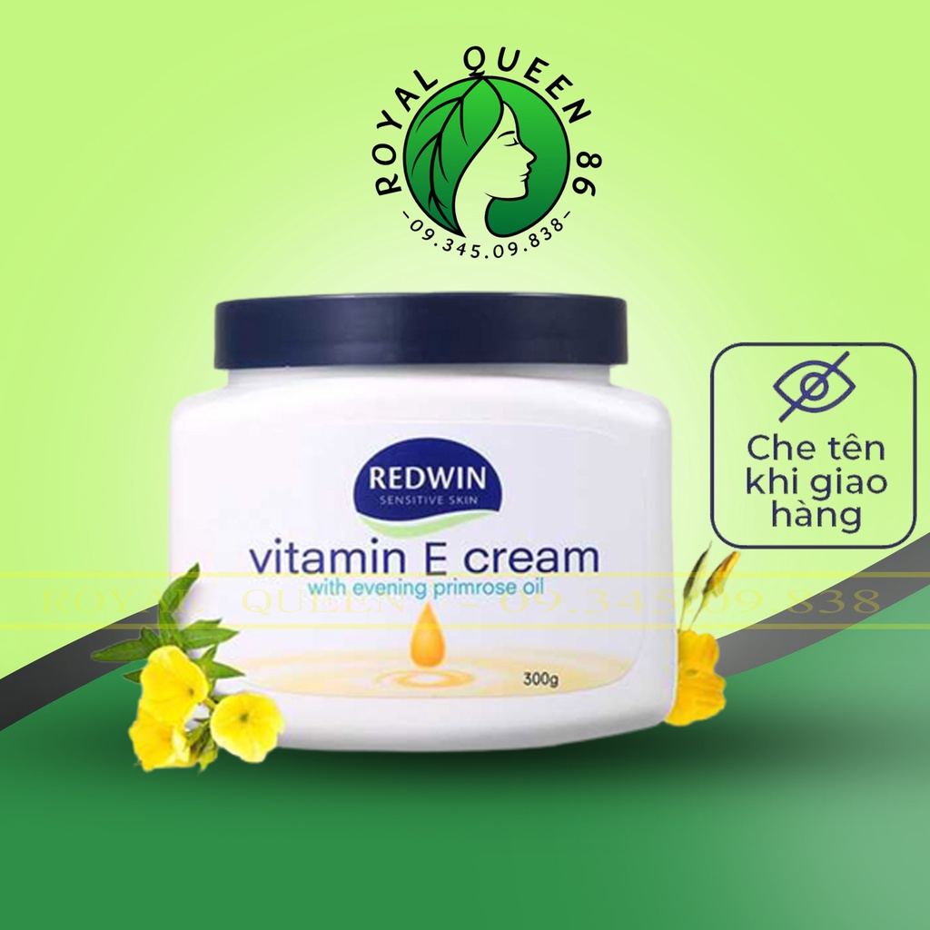 Vitamin E Cream 300g Kem Dưỡng Da và Tinh Dầu Hoa Anh Thảo Giúp Da Mềm Mịn Sáng Bóng Căng Mịn