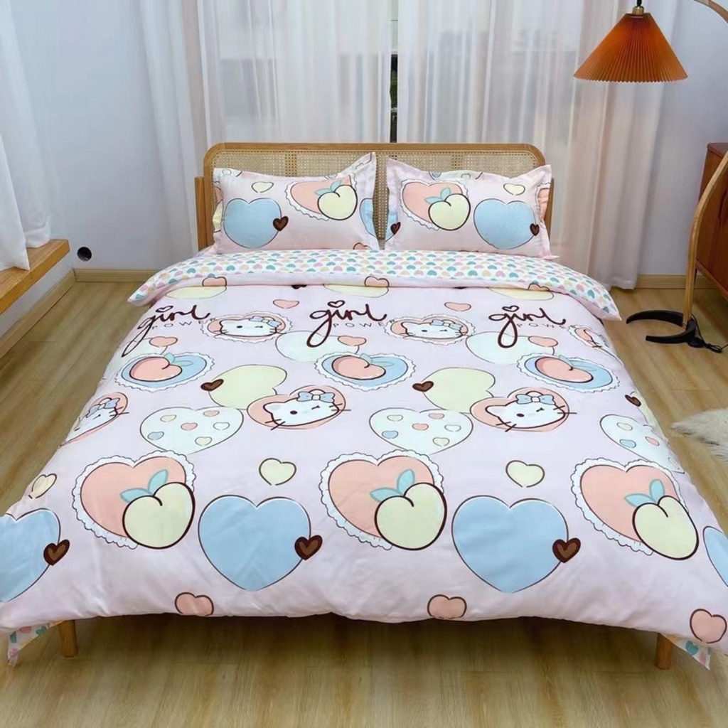 Bộ Chăn Ga Gối Cotton 3D Nhập 4 món mềm mịn thoáng mát