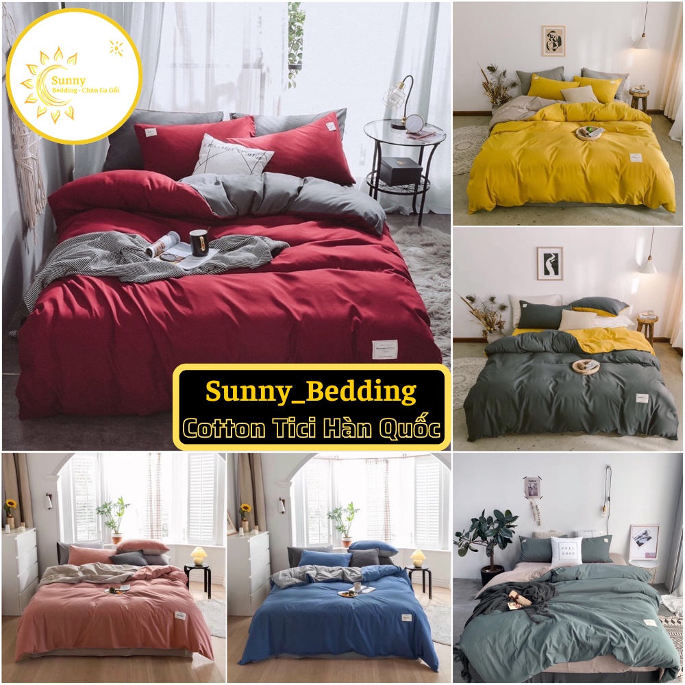 Bộ Chăn Ga Gối Cotton Tici Phiên Bản Hàn Cao Cấp Sunny Bedding ( không Kèm Ruột )